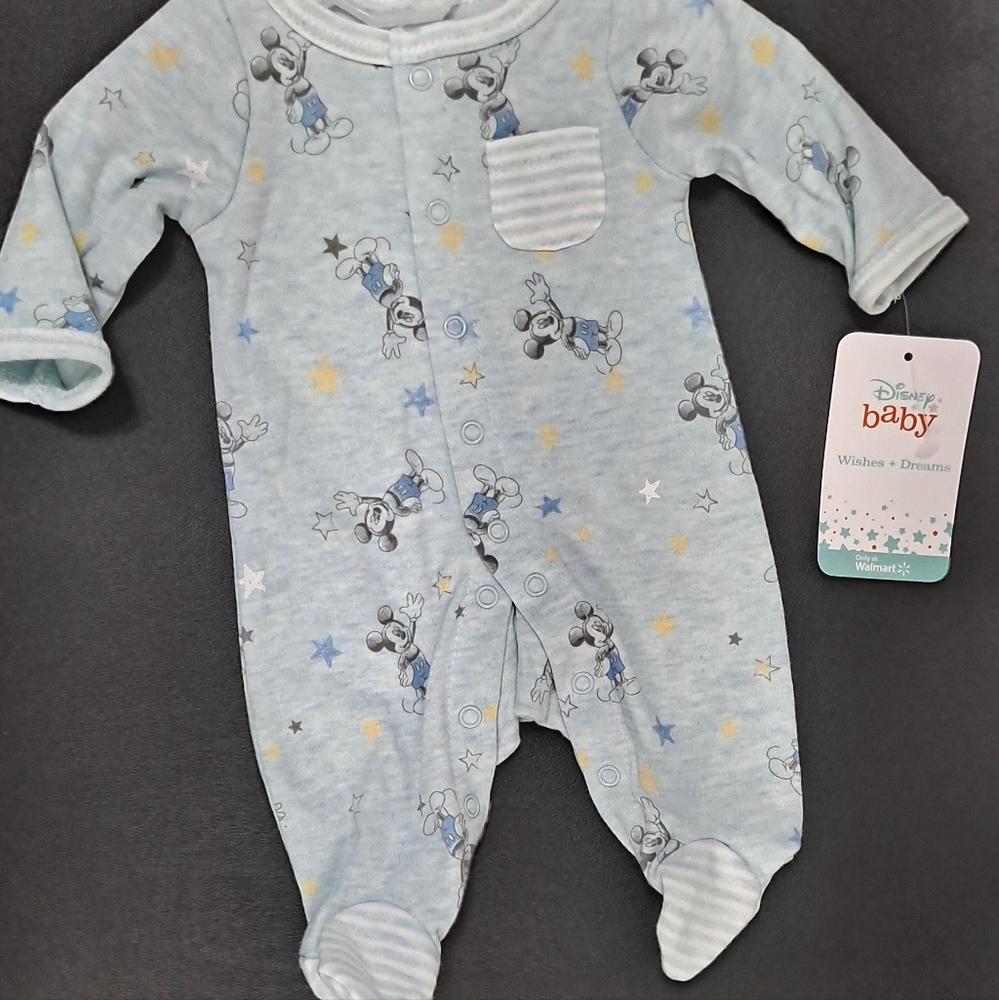 Disney Baby Boys' Mickey Mouse Footed Coveralls (Preemie)